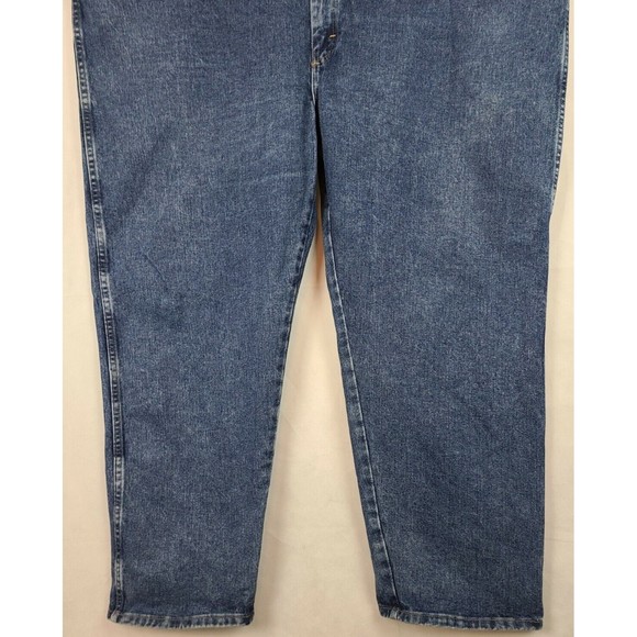 Wrangler Rugged Wear Mens (56 x 30) Big & Tall Blue Jeans Flat Front Medium Wash - Picture 3 of 10